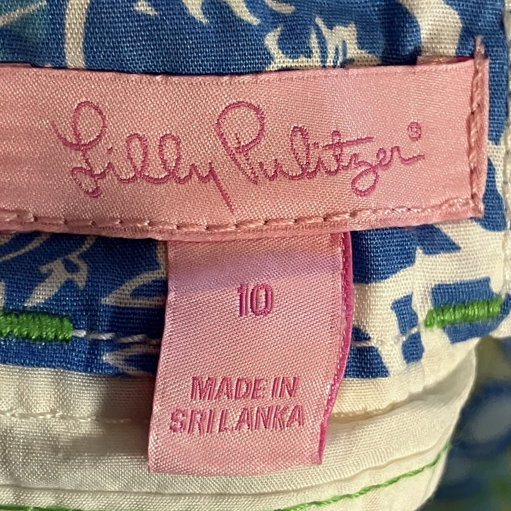 Lilly Pulitzer Pants‎ Womens Size 10 Monkey Lemon Cotton Blend Print Capri - Picture 7 of 8